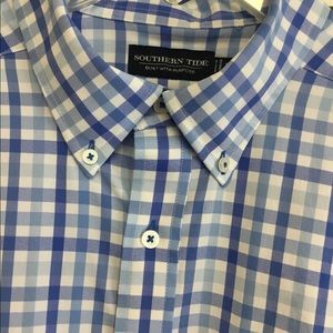 EUC Men’s L Southern Tide Triple Chill Blue gingham Shirt
